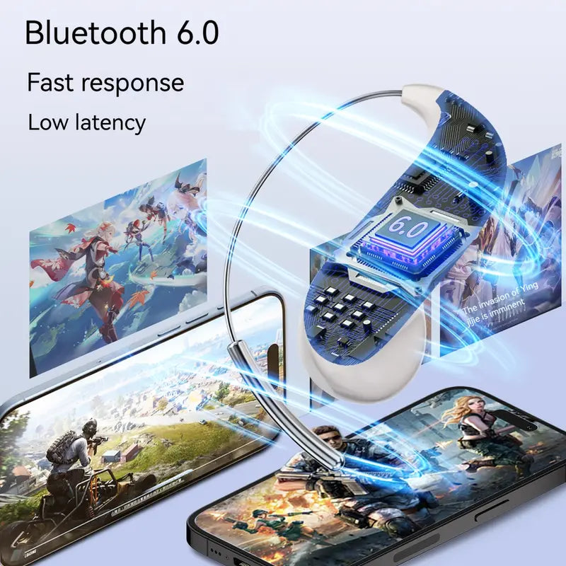 Monster Airstar C01 Wireless Bluetooth Headset, Ultra-Light Hanging Earphones with Hi-Fi Stereo Sound, Bluetooth 6.0, Long Battery Life for Music & Calls